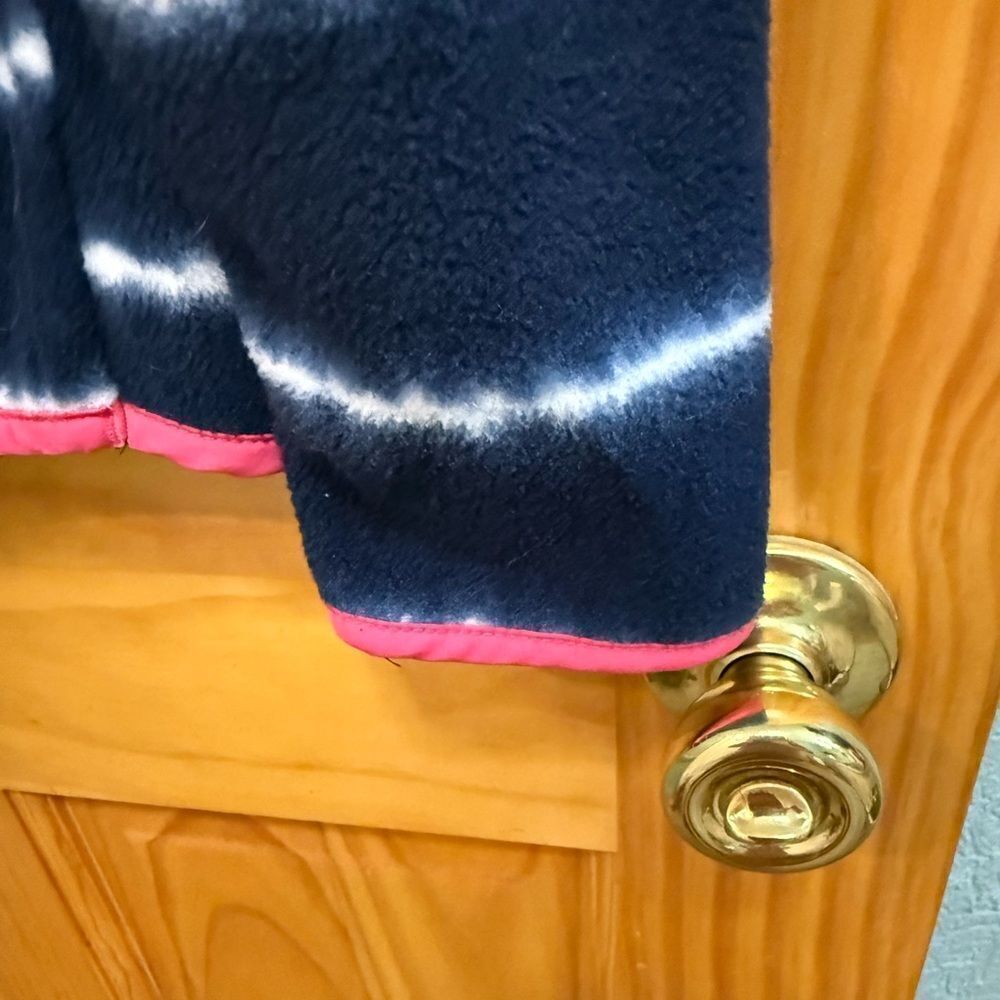 Simply Southern size M navy and white striped 1/2 button sweater with pink trim - Picture 2 of 7
